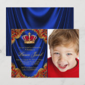 Invitation Fête d'anniversaire du prince garçon (Devant / Derrière)