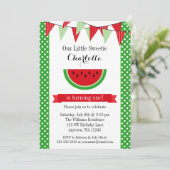 Invitation Fête d'anniversaire du Red Bunting de Watermelon (Debout devant)