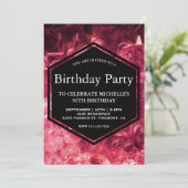 Invitation Fête d'anniversaire du Ruby Rouge Gemstone (Debout devant)