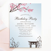 Invitation Fête d'anniversaire du Sakura Japanese Cherry Blos