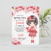 Invitation Fête d'anniversaire du Sakura Japanese Cherry Blos (Debout devant)