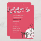 Invitation Fête d'anniversaire du Sakura japonais (Devant / Derrière)