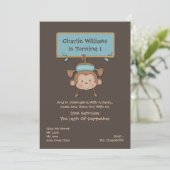 Invitation Fête d'anniversaire du singe (Debout devant)