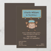 Invitation Fête d'anniversaire du singe (Devant / Derrière)