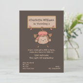 Invitation Fête d'anniversaire du singe (Debout devant)