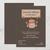 Invitation Fête d'anniversaire du singe (Devant / Derrière)