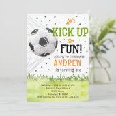 Invitation Fête d'anniversaire du soccer d'aquarelle personne (Debout devant)