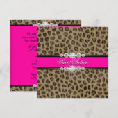 Invitation Fête d'anniversaire du Sweet sixteen léopard rose (Devant / Derrière)