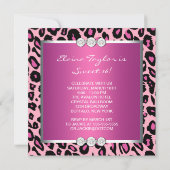 Invitation Fête d'anniversaire du Sweet sixteen léopard rose  (Dos)