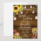 Invitation Fête d'anniversaire du Sweet sixteen occidental ru (Devant / Derrière)