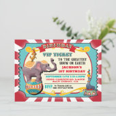 Invitation Fête d'anniversaire du ticket VIP Circus (Debout devant)