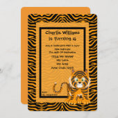 Invitation Fête d'anniversaire du tigre (Devant / Derrière)
