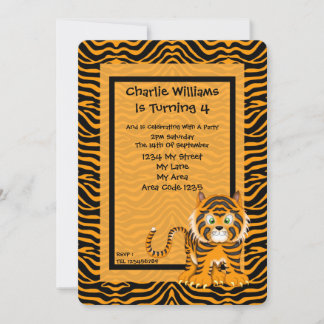 Invitation Fête d'anniversaire du tigre
