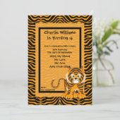 Invitation Fête d'anniversaire du tigre (Debout devant)