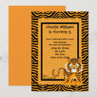 Invitation Fête d'anniversaire du tigre