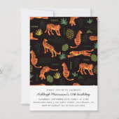 Invitation Fête d'anniversaire du tigre botanique moderne (Devant)