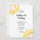 Invitation Fête d'anniversaire du tournesol jaune (Devant)