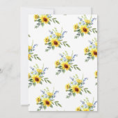 Invitation Fête d'anniversaire du tournesol jaune joyeux (Dos)