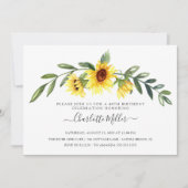 Invitation Fête d'anniversaire du tournesol jaune joyeux (Devant)