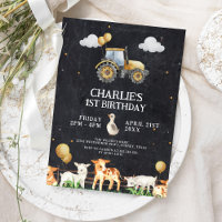 Fête d'anniversaire du tracteur Aquarelle Animaux