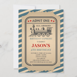 Invitation Fête d'anniversaire du train