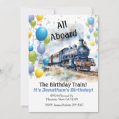Invitation Fête d'anniversaire du train à bord  (Devant)