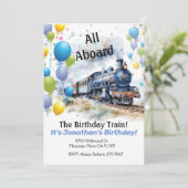 Invitation Fête d'anniversaire du train à bord  (Debout devant)