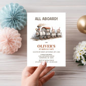 Invitation Fête d'anniversaire du train à vapeur pour le prem