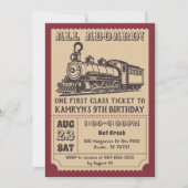 Invitation Fête d'anniversaire du train vintage (Devant)