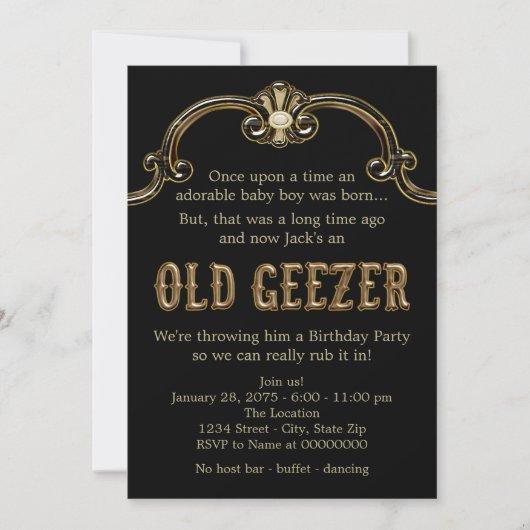 Invitation Fête d'anniversaire du Vieux Papy (Devant)