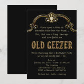 Invitation Fête d'anniversaire du Vieux Papy (Devant / Derrière)