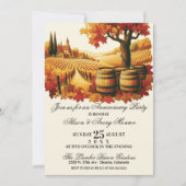 Invitation Fête d'anniversaire du vignoble d'automne (Devant)