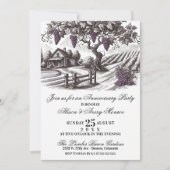 Invitation Fête d'anniversaire du vignoble vintage (Devant)