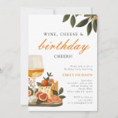 Invitation Fête d'anniversaire du vin et du fromage (Devant)