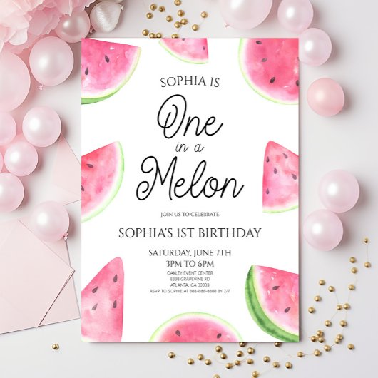 Invitation Fête d'anniversaire d'un an sur le thème d'une pas