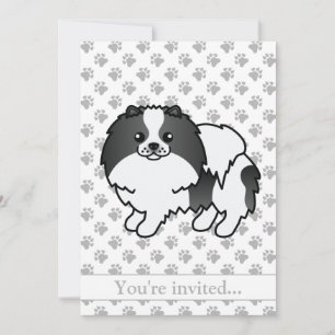 Invitation Fête d'anniversaire d'un chien Poméranien parti-co