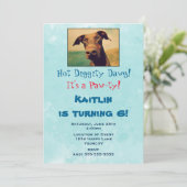 Invitation Fête d'anniversaire d'un enfant avec un Doberman m (Debout devant)