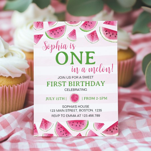 Invitation Fête d'anniversaire d'un melon