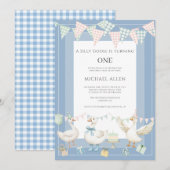 Invitation Fête d'anniversaire d'un petit garçon au thème de (Devant / Derrière)