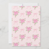 Invitation Fête d'anniversaire d'une coquette rose (Dos)