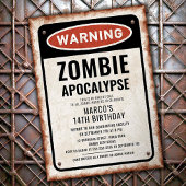 Invitation Fête d'anniversaire d'une épidémie de zombie avec 