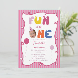 Invitation Fête d'anniversaire d'une fille 1 an Photo de visa