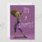 Invitation Fête d'anniversaire d'une fille afro-américaine (Devant)