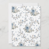 Invitation Fête d'anniversaire Dusty Blue Blossom (Dos)
