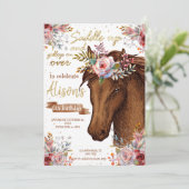 Invitation Fête d'anniversaire Editable Horse Cowgirl (Debout devant)