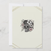 Invitation Fête d'anniversaire élégant crâne avec des fleurs  (Dos)