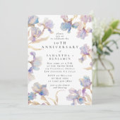 Invitation Fête d'anniversaire élégante à l'aquarelle de fleu (Debout devant)