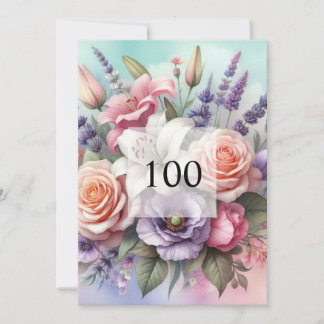 Invitation Fête d'anniversaire élégante à l'aquarelle de fleu
