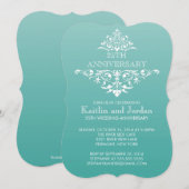 Invitation Fête d'anniversaire élégante avec fioritures de te (Devant / Derrière)