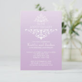 Invitation Fête d'anniversaire élégante avec fioritures lavan (Debout devant)